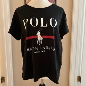 Polo By Ralph Lauren Black, Red, and White Logo Design T-shirt